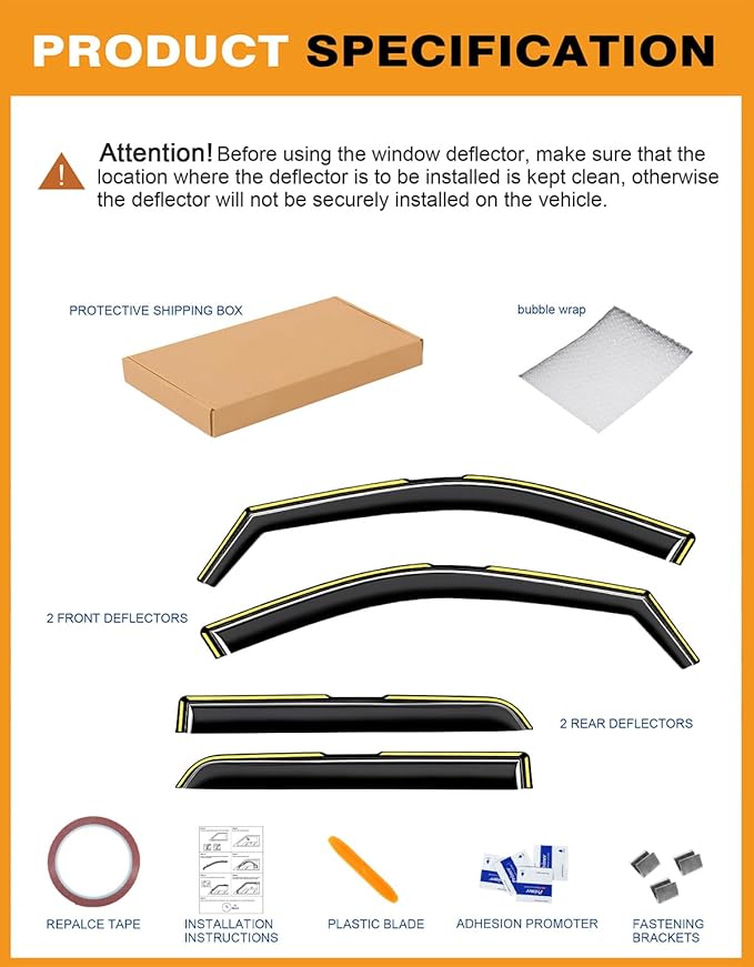 in-Channel Window Rain Guards Fit for Toyota Camry 2018 2019 2020 2021 2022 2023 2024 Extra Durable Window Deflectors Vent Visors Shades Exterior Car Accessories Visors Rain Guards - 4 pcs