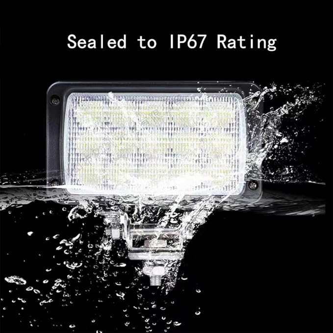 2PACK 6.3IN 45W Led Work Lights 12v/24v 4500LM 6500K Rectangular Foglights,Waterproof Offroad Flood Led Light Bar for Tractor,Truck,Combine,Heavy Equipment,with DT Connector