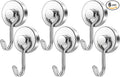 FINDMAG Strong Magnetic Hooks, 40lbs+ Magnetic Hooks Heavy Duty 2025 Cruise Ship Essentials, Strong Neodymium Magnet Hooks for Classroom, Home, Refrigerator, Locker Accessories, 6 Pack, Silver