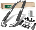 YHTAUTO 4 Inch Running Boards Side Steps Compatible with 1999-2019 Chevy Silverado & GMC Sierra 1500 LD/2500 HD/3500 HD, Extended/Double Cab, Oval 90° Bent Ends Stainless Steel Polished Chrome