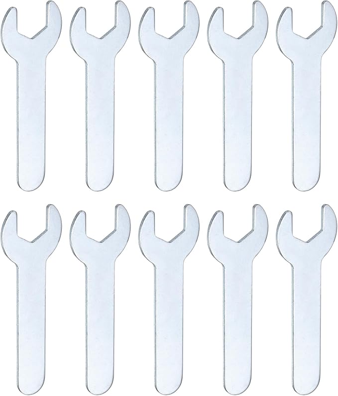 HARFINGTON 10pcs Small Wrench Open End Wrench 12x70x1.5mm Metric U-Shaped Single Open Ended Spanner Super Thin Small Flat Head Galvanizing Wrench for Automotive Repair Furniture Assembly