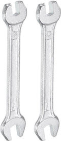 HARFINGTON 2pcs Double Open End Wrench 5.5mm x 7mm Metric 15 Degree Offset Angle Small Flat Head Wrench Galvanizing Open Ended Spanner for Automotive Repair Furniture Assembly