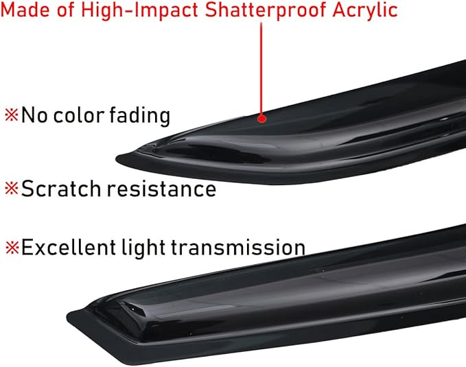 Lightronic Extra Durable Outside-Mount Auto Vent Window Visor, Fit 2013-2022 Buick Encore (EXCLUDES Encore GX), 2013-2022 Chevrolet Trax, UV Protection Rain Guard, Original Wind Deflector, Smoke, 4Pcs