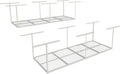 FLEXIMOUNTS 3x8 Overhead Garage Storage Rack,Adjustable Storage Organization System,Heavy Duty Metal Garage Ceiling Storage Racks,2 pack,White