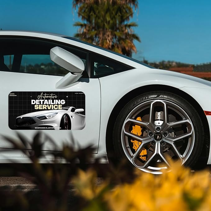 Custom Car Magnet for Business 2 Pack | Personalized Logo, Text, and Image Reflective Magnetic Signs for Vehicles | Effective Advertising Signs | Various Size | Weather-Resistant - 24x24in