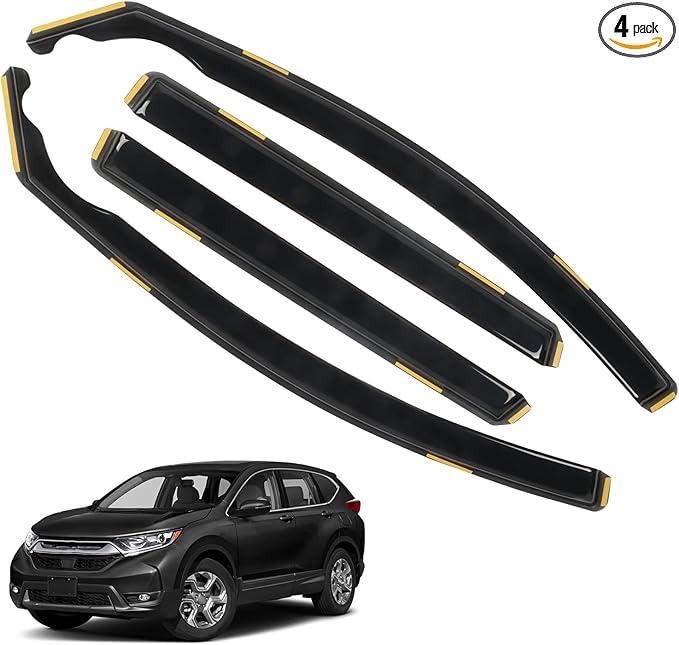 in-Channel Window Rain Guards for 2017-2022 Honda CRV(CR-V), ‌Sturdy Side Wind Deflectors, Vent Window Visors for Cars, Vent Deflector Shade Shield, 2017 2018 2019 2020 2021 2022