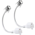 Feekoon 2 Pack 3 Outlet Light Socket Adapter, Convert E26/E27 Bulb Socket to 3 Prong Outlet with Extension Cord, Light Bulb Plug Adapter Converter Suitable for Outdoor Porch Garage Patio Use (White)