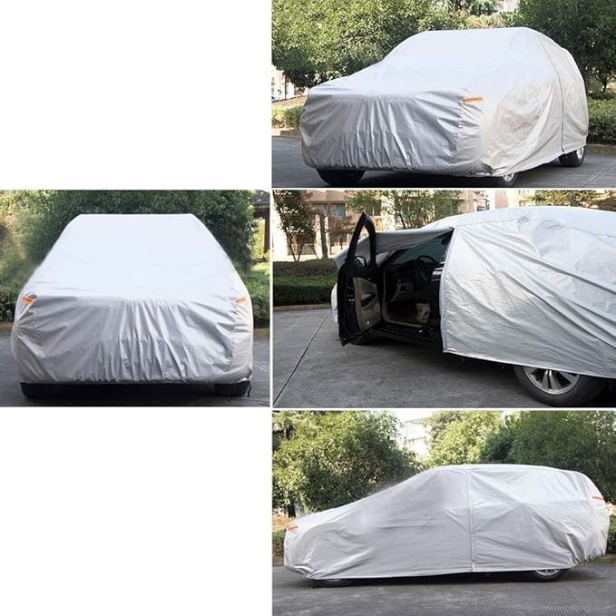 Kayme 6 Layers Car Cover Custom Fit for Toyota Sienna (1997-2025) Waterproof All Weather for Automobiles, Outdoor Full Cover Rain Sun UV Protection.Silver
