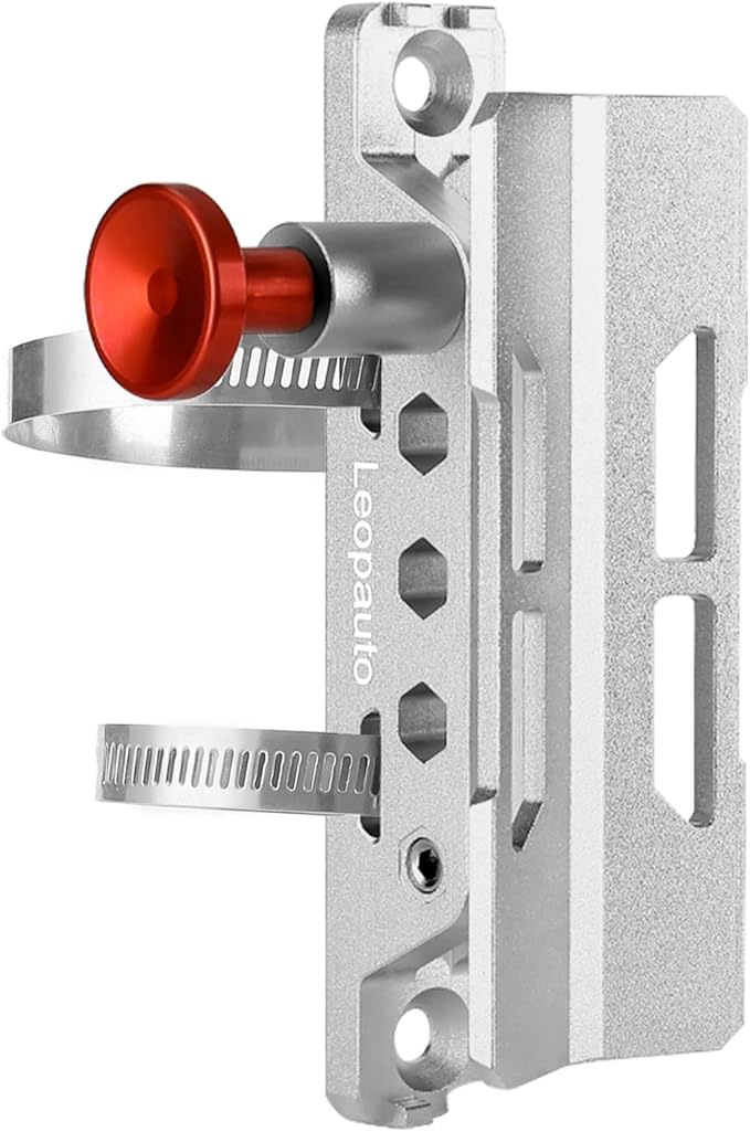 Vehicle Fire Extinguisher Mount Bracket, Aluminum Adjustable Quick Release Roll Bar Fire Extinguisher Bottle Mount with 8 Clamps, Compatible with Jeep Wrangler JK TJ Rubicon UTV, Silver