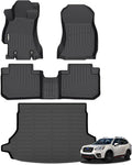 GINOWY- Floor Mats & Cargo Liner for Forester 2018-2014, TPE All Weather Protection Forester Car Mats, Custom 2018 Forester Floor Liners Non-Slip Trunk Mat Waterproof Automotive-Black