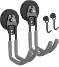 3-H Heavy Duty Magnet Garage Hooks 2 Pack, J Shape Strong Magnetic Hooks for Hanging Cordless Power Drill, Utility Magnetic Tool Holder for Metal Cabinet, Steel Pegboard, Toolbox, Garage(Grey)