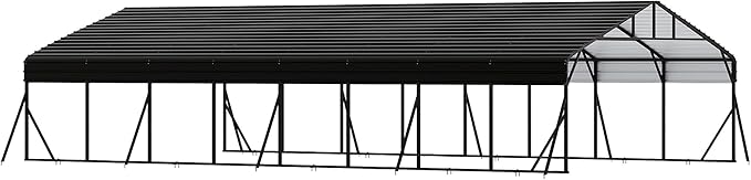 20' x 40' x 8.5' Heavy Duty Metal Carport with Galvanized Steel Roof, Steel Carport Kits Outdoor with Metal Roof, Galvanized Car Shelter for Tractors, Pickup, Boat, Car