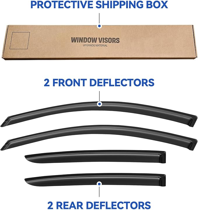 Window Visors Rain Guards Shield for 2012-2019 Nissan Versa Sedan, Out-Channel Window Vent Wind Deflectors Visors Shades for 12-19 Nissan Versa