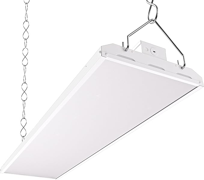 CINOTON 4FT 300W LED Shop Light with 40500LM, 0-10V Dimmable Linear High Bay Lighting with 5000K, 120-277V 135LM/W Commercial Hanging Lights for Garage Office Warehouse Workshop Factory UL Listed