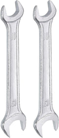 HARFINGTON 2pcs Double Open End Wrench 11mm x 13mm Metric 15 Degree Offset Angle Small Flat Head Wrench Galvanizing Open Ended Spanner for Automotive Repair Furniture Assembly