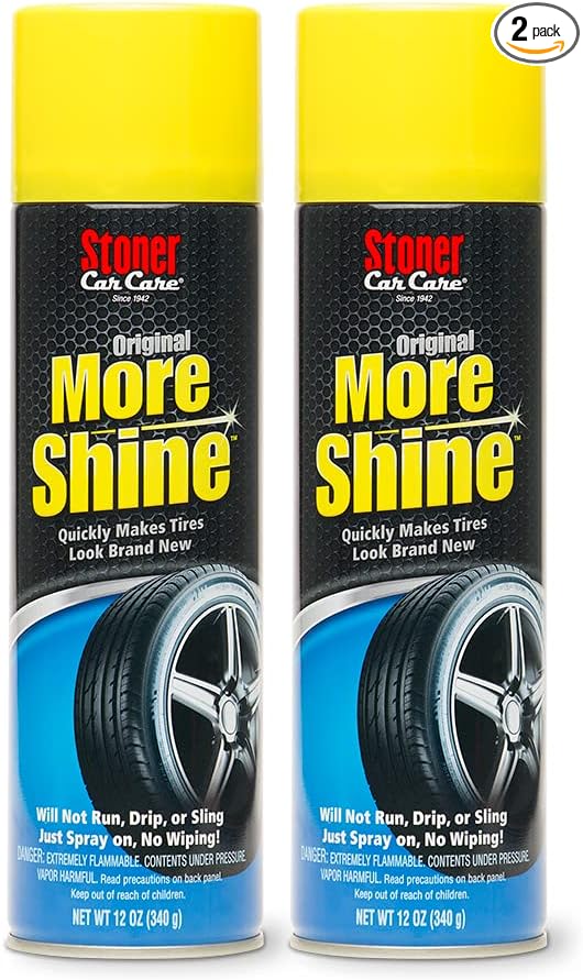 Stoner Car Care 91044-2PK Original More Shine Tire Finish for Tire and Wheel Care Creates a Long-Lasting, Rain-Resistant Tire Shine, Makes Faded Tires Look New, Non-Greasy Formula, 12 Oz, Pack of 2