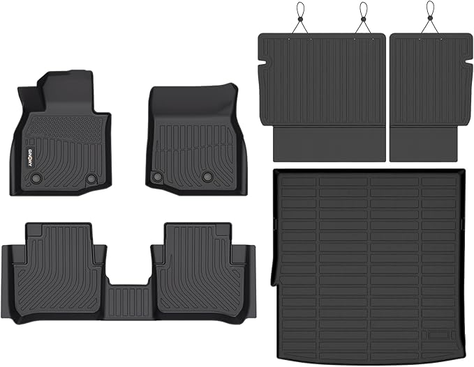 GINOWY- Floor Mats & Cargo Liner for Mazda CX50 Hybrid 2025, TPE All Weather Mats Floor Liners CX-50 2025 Waterproof Non-Slip Trunk Mat CX50 Automotive Accessories Mats Black