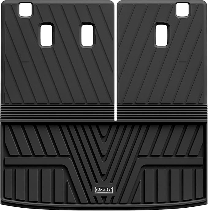 LASFIT Trunk Mat with Backrest Mat for Honda Pilot 2016-2023 2024 2025, All Weather TPE Custom Fit Pilot Cargo Mat Cargo Liner Cargo Tray Trunk Liner Trunk Tray with Seatback Cover, Black