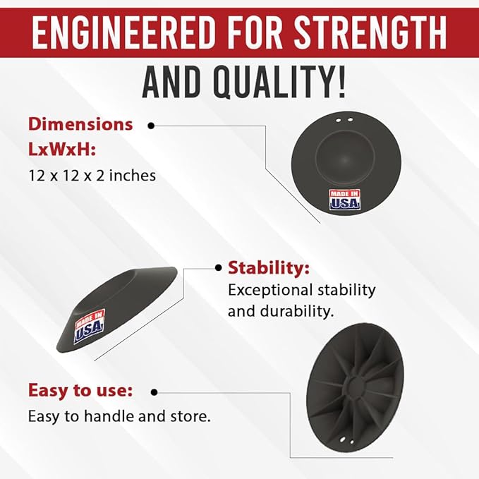 USA Made Improved Unbreakable Wheel Dock with Rope Handle – 50% Stronger Than Others – Prevents Trailer Wheel from Sinking or Moving – Easy to Store & Transport