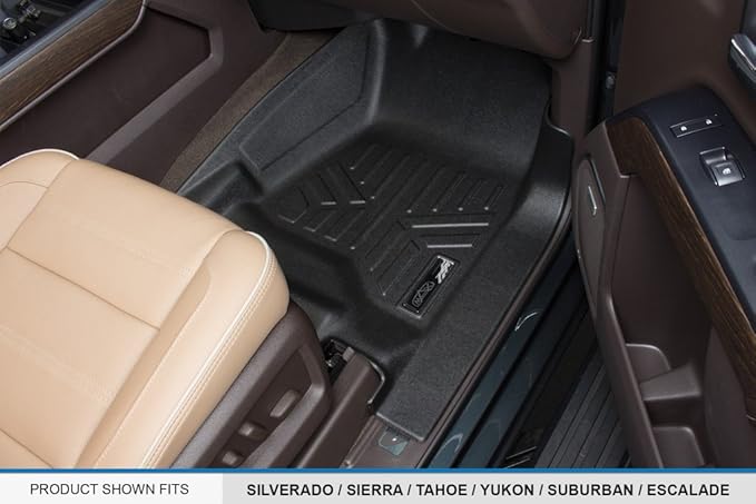 SMARTLINER Custom Floor Mats 2 Row Liner Set Compatible with 2015-2020 Chevrolet Suburban
