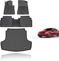 KELCSEECS Floor Mats & Cargo Liner Custom for Kia K5 2021-2025 (FWD Only) & Hyundai Sonata 2020-2025 All Weather Protection TPE Floor Liners Front& Rear Row Full Set Accessories Black