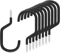 SMARTOLOGY 8 Pack Bike Hanger Storage Hook Rack, Rubber Coated Heavy Duty Large Screw in Ceiling Hooks for Garage Wall and Ceiling Bicycle Storage, Utility Tool Hanger (Black)