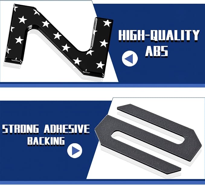 Tailgate Inserts Letters Compatible for 2022 2023 2024 2025 Santa Cruz 3D Raised & Strong Adhesive Decals Letters Rear Emblem Decal Sticker Compatible for Santa Cruz Accessories-Black American Flag