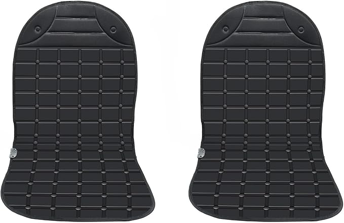 2 Pack Winter Seat Cushion - Portable Comfortable Fiber Seat Cover with Adjustable Buckle for Full Back and Seat (Black)