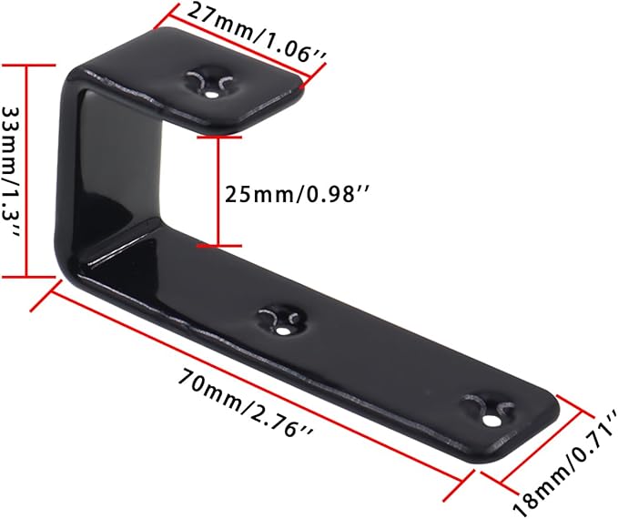Bunk Bed Ladder Hooks Brackets, Iron Bed Ladder Hook,PVC Coated Angled Ladder Hooks,Heavy Duty Replacement Hardware Utility Hooks,Loft Garage Storage Hooks,J Brackets Hooks with Screws Black