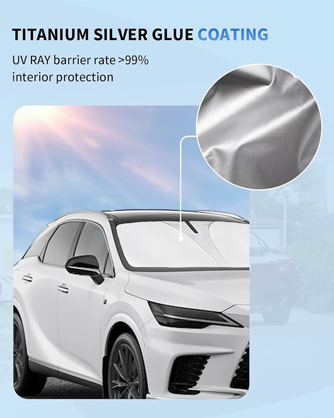 Sun Shade for RX350 Windshield Sunshade Front Window Shield Custom Fit for Lexus RX 2016-2022 Accessories Sun Visor for for Lexus RX 2016-2022 Protector Foldable Blocks UV Rays Heat