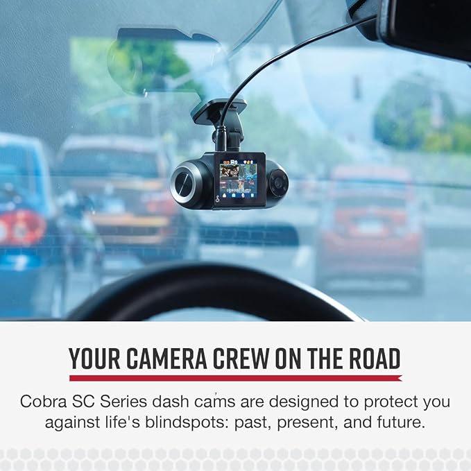 Bundle of Cobra Smart Dash Cam with Interior Cam (SC 201) + Cobra 2.5A Micro USB Hardwire Kit