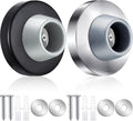 Blulu Concave Wall Door Stopper Door Bumper Stainless Steel Wall Protector Flush Bumper with Grey Rubber Concave Knob Cover Stopper(Silver, Black,2 Pieces)