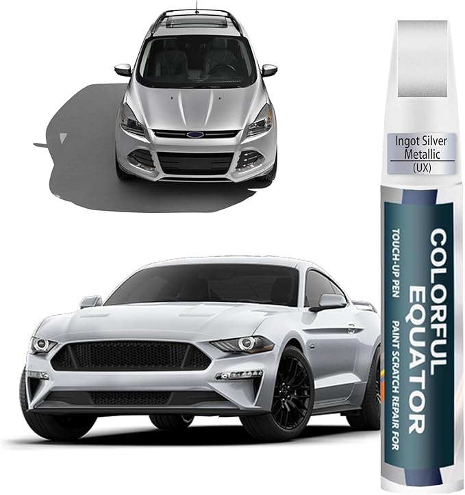 UX Ingot Silver Metallic Touch Up Paint for Ford, Car Paint Pen Scratch Repair Two-In-One Touch Up Paint, Premium Car Scratch Remover for Deep Scratches