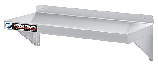 DuraSteel Stainless Steel Wall Shelf - 36" Wide x 12" Deep Commercial Grade - NSF Certified - Industrial Appliance Equipment (Restaurant, Bar, Home, Kitchen, Laundry, Garage and Utility Room)