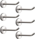 NearMoon Coat Hooks, Wall Hooks for Hanging Hat Hurse Robe, 304 Stainless Steel Heavy Duty Towel Hangers for Bathroom Livingroom Hotel Kitchen Garage, 6 Pack (4 Inch, Brushed Nickel)