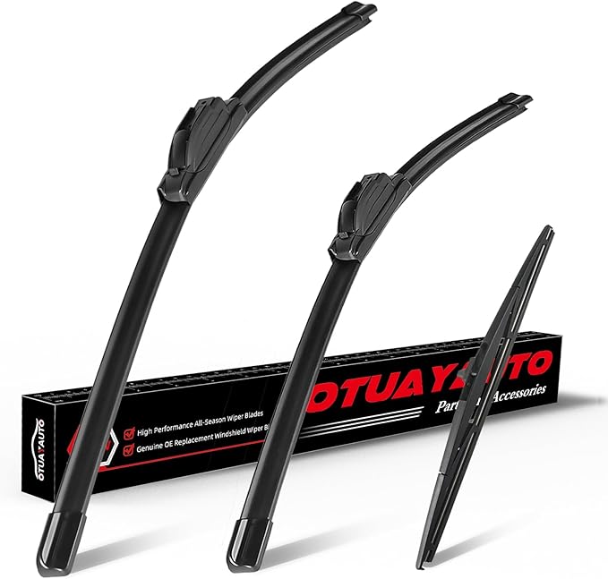 OTUAYAUTO Premium Windshield Wiper Blades - Replacement for Honda Pilot 2009-2015 - Precision Fit, All-Weather Performance, Front and Rear Wiper Blades, J/U Hook - 22"+21"+15" (Pack of 3)