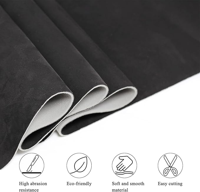 Suede Headliner Fabric with Foam Backing - Black Suede Headliner wrap Interior Material for Car/Truck/SUV/RV Roof, Home Repair/DIY Headliner Material Automotive Headliner Fabric (Black, 120"×60")