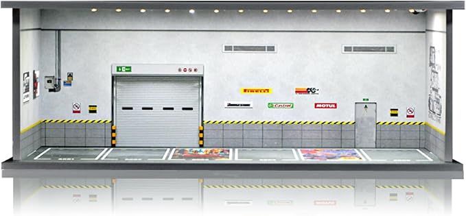 Display Case for Hot Wheels: Stackable Parking Garage for 1/64 Scale Matchbox Toy Car, Foamboard Storage for Monster Trucks with LED Light and Acrylic Cover, Depot