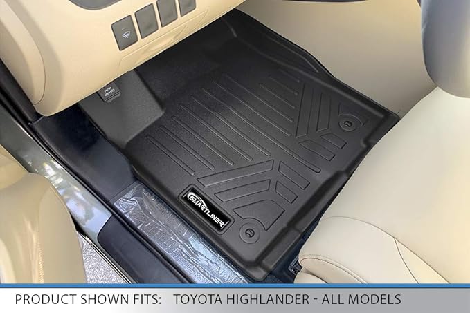 MAXLINER All Weather Custom Fit 2 Row & Cargo Liner Behind The 2nd Row Floor Mat Liner Set Compatible with 2014-2019 Toyota Highlander