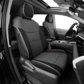 EKR Sienna Seat Covers for 2021-2025 Toyota Sienna Limited,Platinum,2nd Row Captain Chairs with Legrest 7 Seats,Automotive Seat Covers,Car Seat Cover Full Set,Leather (Black/Gray)
