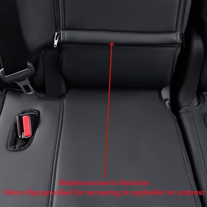 coverdream Custom Fit Camry Car Seat Covers for 2025 Toyota Camry XLE,XSE,Full Coverage Waterproof Leather Seat Protector(Full Set,Black/Red)