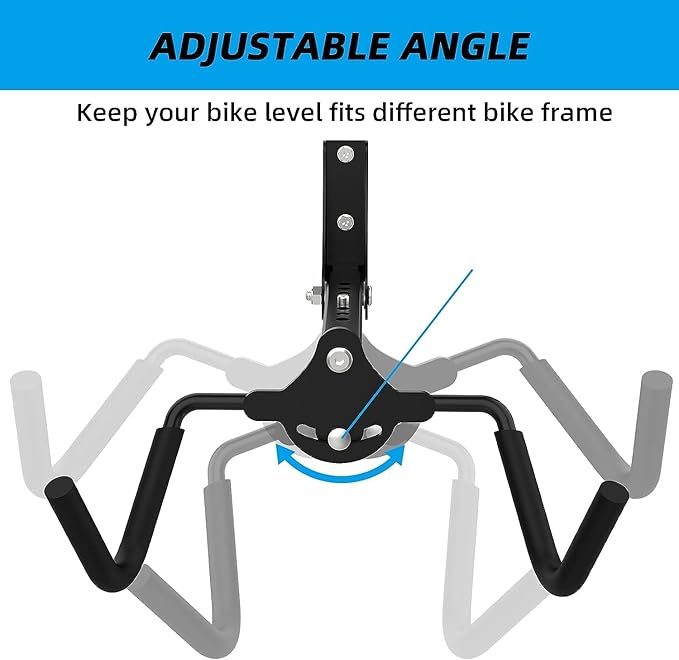 Foldable Bike Wall Mount Rack, Bicycle Rack Storage, Horizontal Bicycle Storage Hanger Adjustable Bike Hanging Hook, Heavy Duty Bike Rack Hook Holder Mounted Garage Indoor or Home （2 Pack）