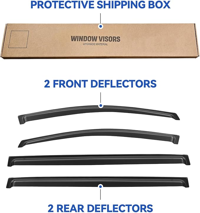 Window Visors Rain Guards Shield for 2011-2020 Toyota Sienna, Out-Channel Window Vent Wind Deflectors Visors Shades for 11-20 Sienna