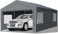 VINGLI 12x20 Carport Canopy Portable Garage with Roll-up Windows & Removable Sidewalls, Car Canopy Heavy Duty Car Tent for SUV, Boats, RVs, Trucks (with Sidewalls)