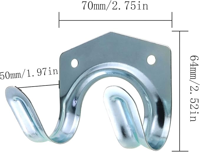 JianLing 5pcs Tool Hanger Hooks Set Wall Hook for Storage of Tools Hooks to Hang Wall Mounted Double Tool Storage Hooks Brackets to Hang on The Wall, Garden, Garage