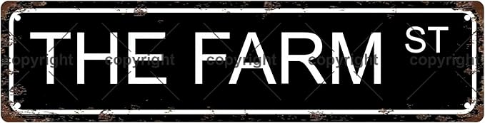 THE FARM ST Vintage Metal Tin Sign, Street Sign, Home Decor, Room Decor, Wall Decor, Bathroom Decor, Bar Decor, Cafe Decor, Garage Decor, 16 x 4 Inch