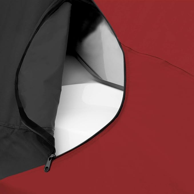 Trailerable Jet Ski Cover, Waterproof Marine Grade 600D Heavy Duty Polyester PWC Cover Burgundy/Black Fits from 96"-102" 1 Seater