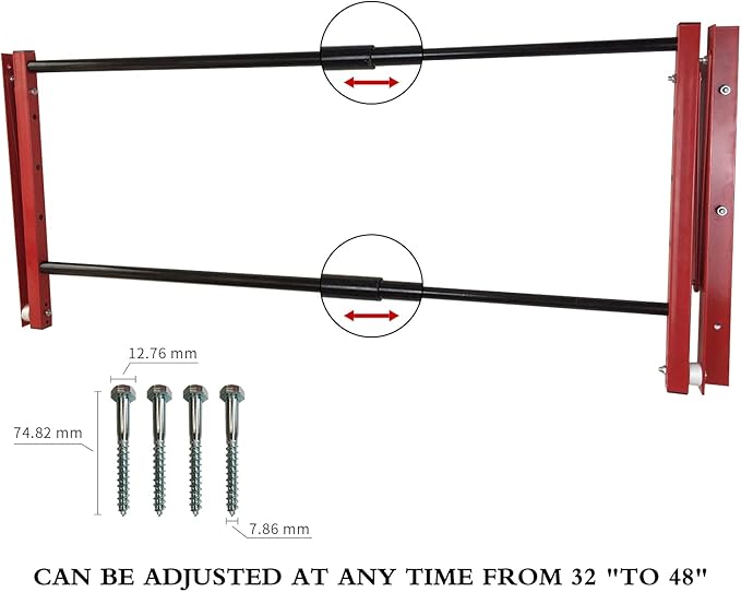 ROBLOCK Folding Tire Wheel Rack Wall Mount Multi-Tire Spare Carriers Garage (32"-48") x 22" x 22", Red