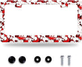 Scarry Blood Splattered License Plate Frame Halloween License Plate Stainless Steel Funny License Plate Holder Men Women Car Accessories Decoration With Screws Fits Standard Vehicles Size 12.3" x 6.3"