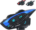 gearelec Motorcycle Helmet Bluetooth Headset [Deep Bass & Super-Noise-Reduction] Shark Pro Motorcycle Bluetooth Headset with Upgrade Hi-Fi Speakers, 2000M 8 Riders Intercom